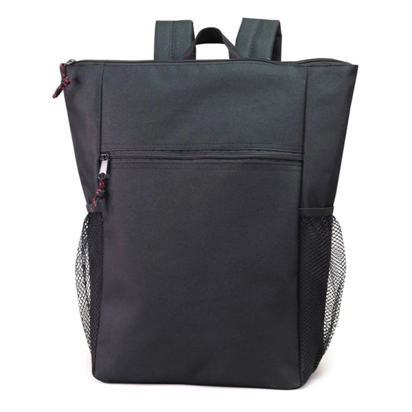 Wide-Open 600D Poly Computer Backpack - Item #Q2225 - Black