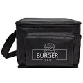 6-Pack 600D Poly Cooler Bag with Front & Side Pockets - Item #460 - Black