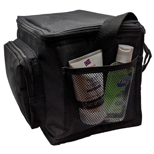 6-Pack 600D Poly Cooler Bag with Front & Side Pockets - Item #460