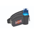 Contour 300D Poly 2-Zipper Fanny Pack with Bottle Holder - Item #Q1122 - Charcoal H=Heather
