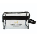 Clear Vinyl Toiletry Travel Kit with Leatherette Accent - Item #Q1115 - Clear