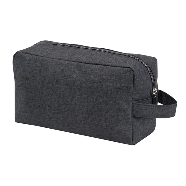 Heathered 300D Poly 2-Zipper Toiletry Travel Kit - Item #Q1112