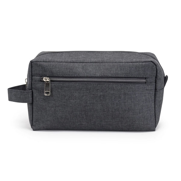 Heathered 300D Poly 2-Zipper Toiletry Travel Kit - Item #Q1112