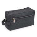 Heathered 300D Poly 2-Zipper Toiletry Travel Kit - Item #Q1112 - Charcoal Heather