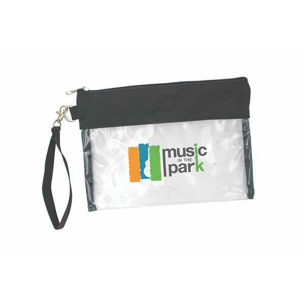 Clear Vinyl Carry Bag Kit with Poly Trim for Hotel Travel - Item #Q1113 - Clear