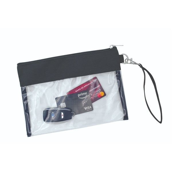 Clear Vinyl Carry Bag Kit with Poly Trim for Hotel Travel - Item #Q1113