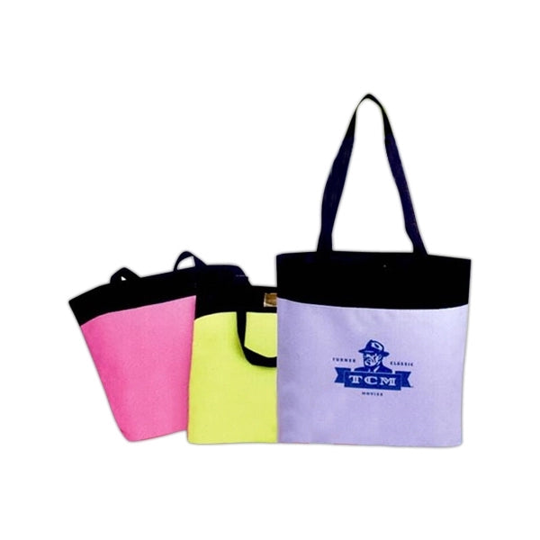 Neon 600D Poly Tote Bag - Item #4155 - Fuchsia-Black