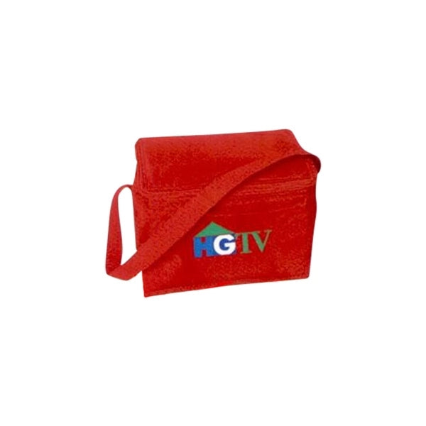 6-Pack 600D Poly Cooler Bag 8.5" - Item #476 - Red