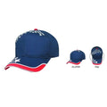 All Star 6-Panel Cotton Twill Cap, Leather Strap & Brass Buckle - Item #C1109 - Navy Blue
