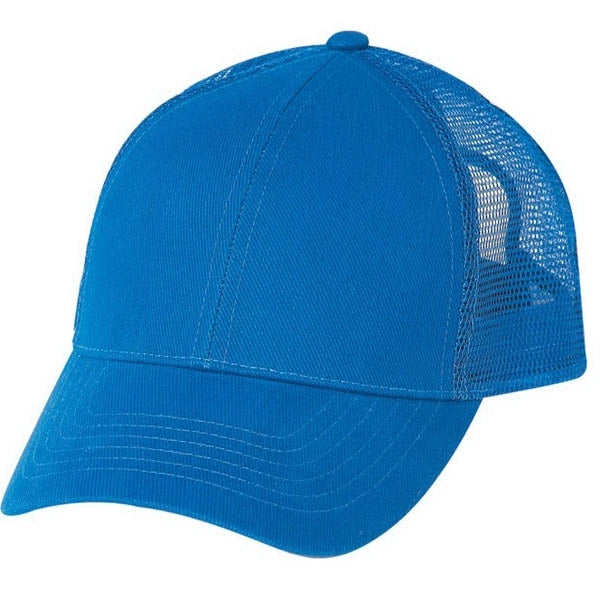Low Crown Constructed 6-Panel Cotton Twill Mesh Cap - Item #C1602 - Royal Blue