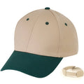 Low Crown Constructed 6-Panel Cotton Twill Cap, Hook & Loop - Item #C1605 - Dark Green-Khaki