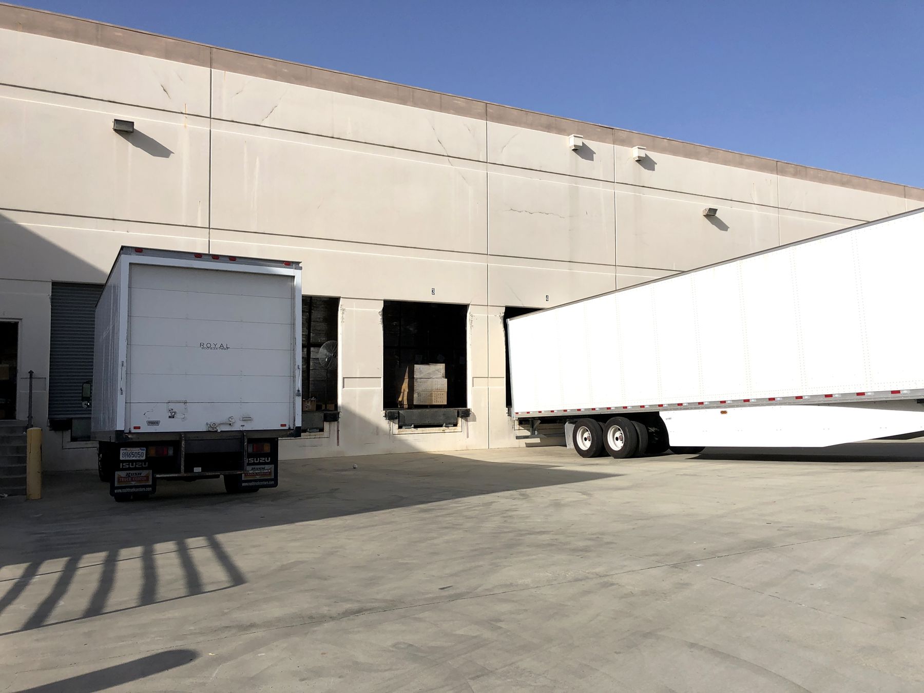 DSG warehouse loading dock in Chino, CA